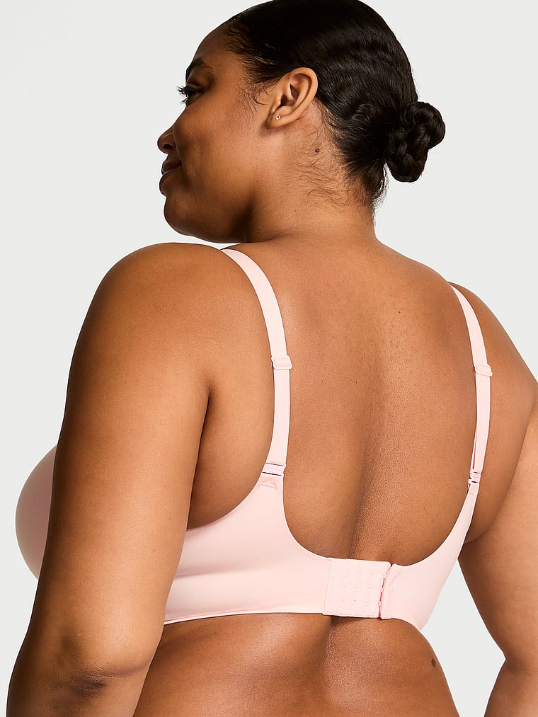 Victoria's Secret, Victoria's Secret Bare Infinity Flex Perfect Shape Wireless Push-Up Bra, Purest Pink, onModelBack, 2 of 3 Brianna is 5'10" and wears 38DD (E) or Extra Large