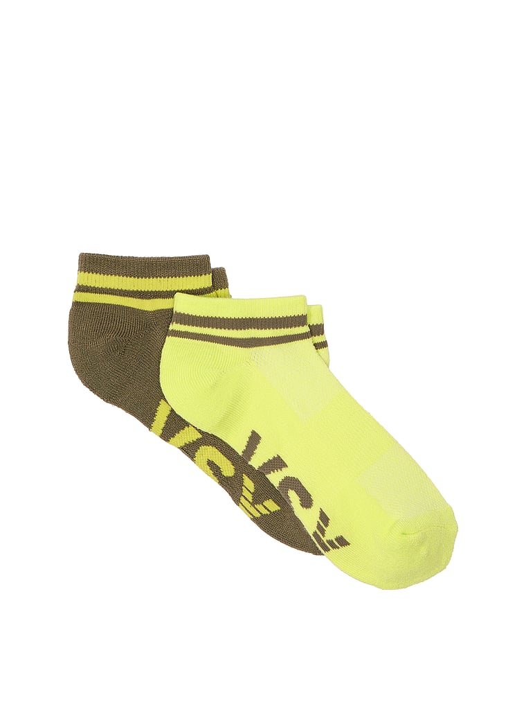 Victoria's Secret, Victoria's Secret VSX 2-Pack Ankle Socks, Desert Cactus and Lime, offModelFront, 1 of 2