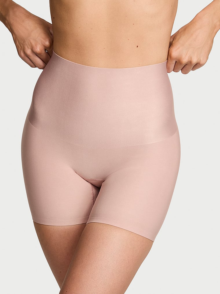 Victoria's Secret, Body by Victoria SmoothingShimmer™ Shorts, Macaron, onModelFront, 1 of 3 Maggie is 5'7" and wears Small