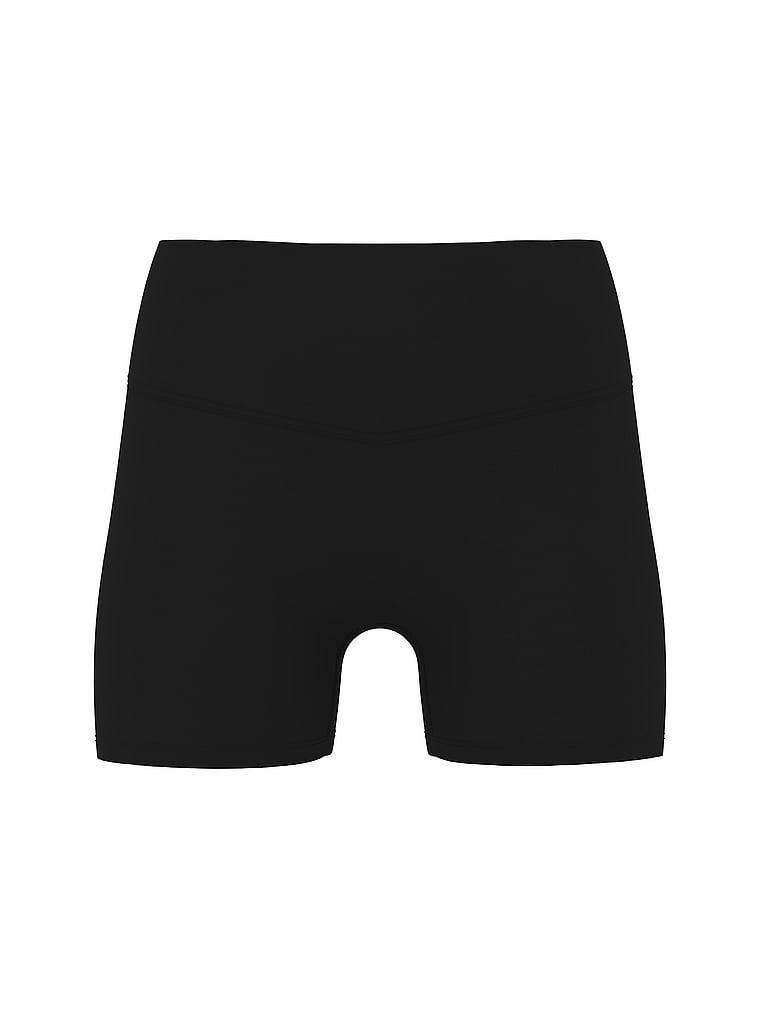 PINK Seamless Logo 3" Bike Shorts, Pure Black, offModelFront, 2 of 4