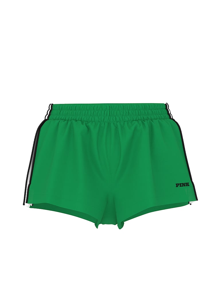 PINK Tech Woven Running Shorts, Verdant Green, offModelFront, 4 of 4