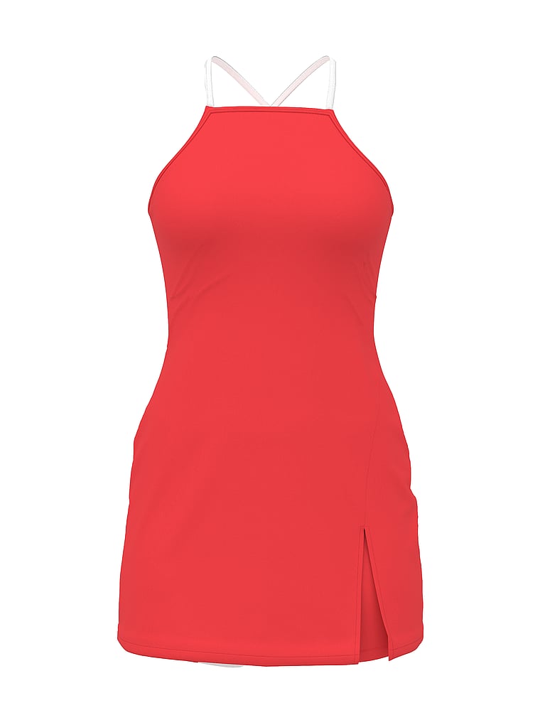 PINK Relay Strappy Sport Dress, Red Pepper, offModelFront, 3 of 3