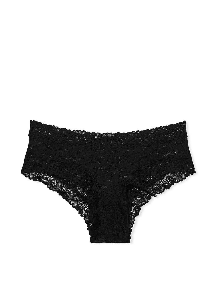 PINK PINK Wink™ Cheeky Panty, Pure Black, offModelFront, 3 of 3
