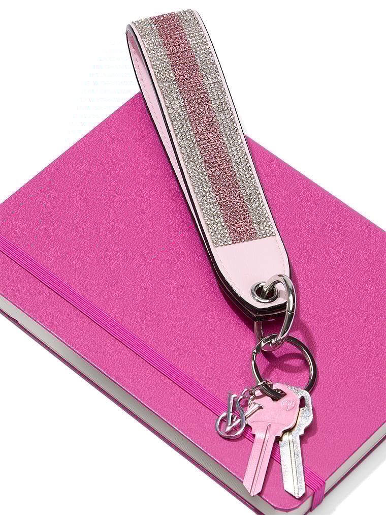 Victoria's Secret, Victoria's Secret Wristlet Strap Keychain, Heritage Stripe, detail, 2 of 2