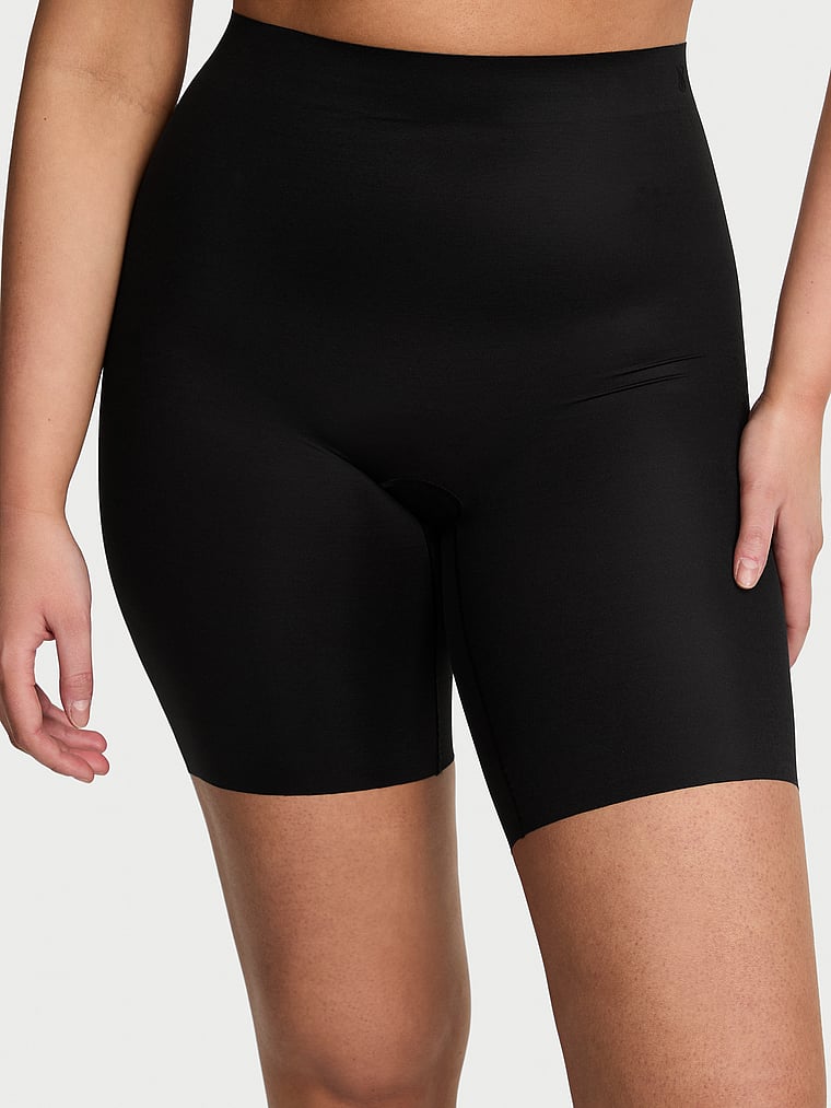 Victoria's Secret, Victoria's Secret Shapewear by Victoria SheerSmoothing™ Short, Black, onModelFront, 1 of 3
