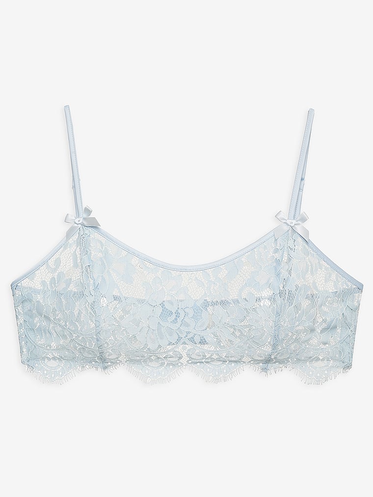 Victoria's Secret, For Love & Lemons Zeta Bralette, Blue, offModelFront, 3 of 4