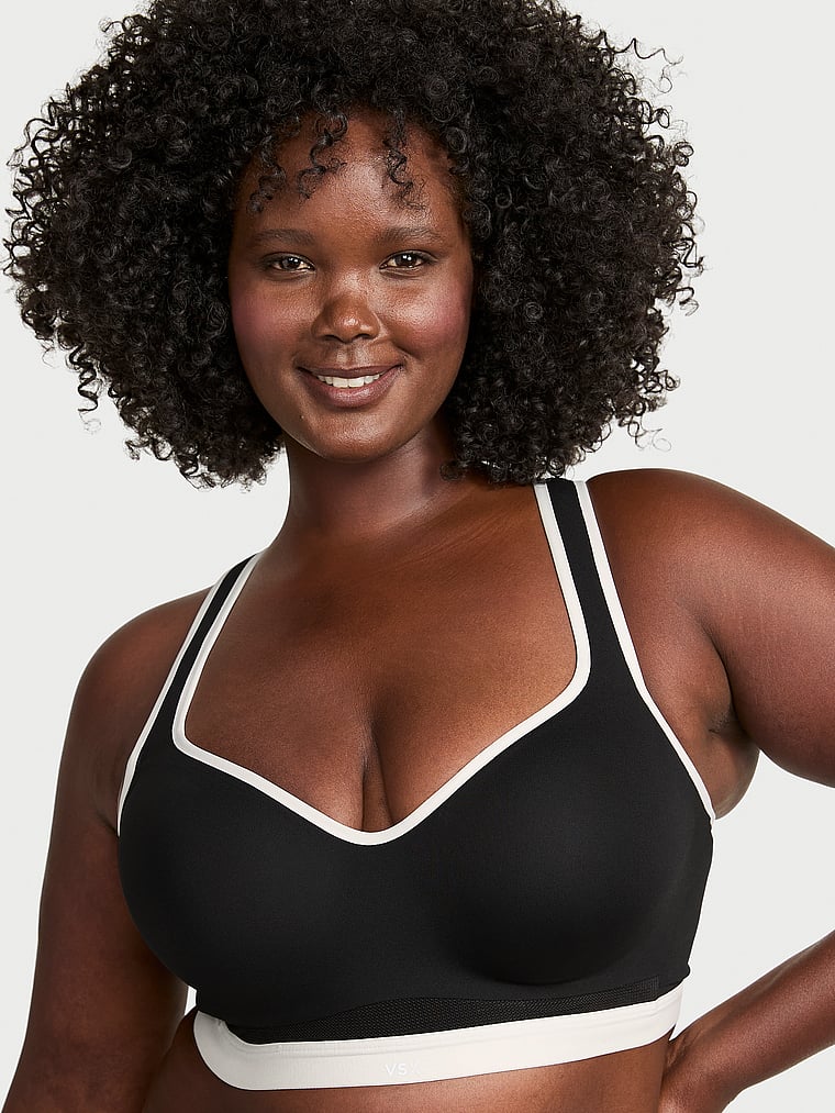 Victoria's Secret, VSX VSX Incredible Max™ Sports Bra, Black/Plaster, onModelFront, 1 of 4