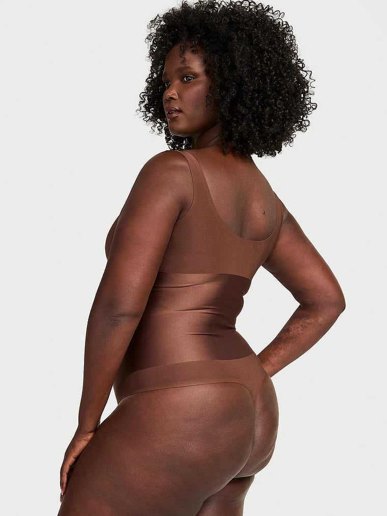 Victoria's Secret, Victoria's Secret Shapewear by Victoria SmoothingShimmer™ Bodysuit, Ganache, onModelBack, 2 of 3