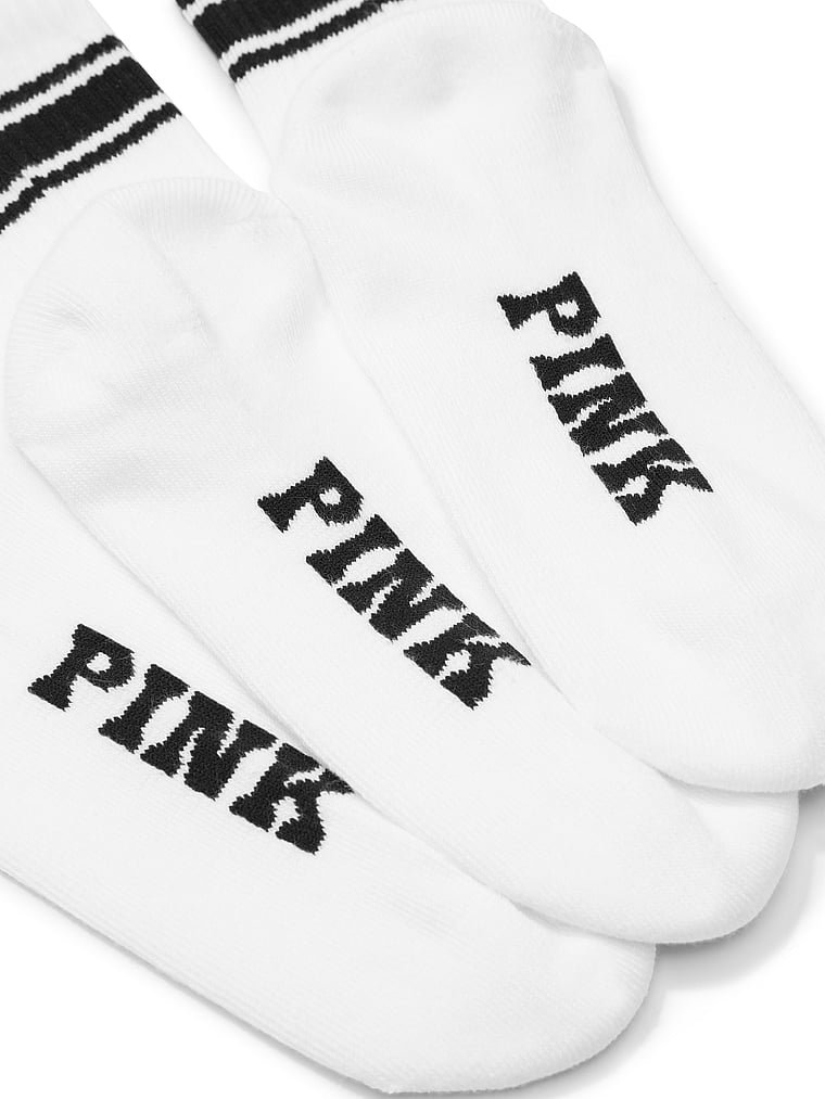 PINK 3-Pack Quarter Socks, Optic White, onModelBack, 2 of 2