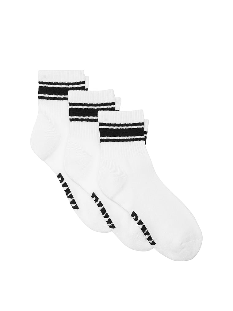 PINK 3-Pack Quarter Socks, Optic White, onModelFront, 1 of 2
