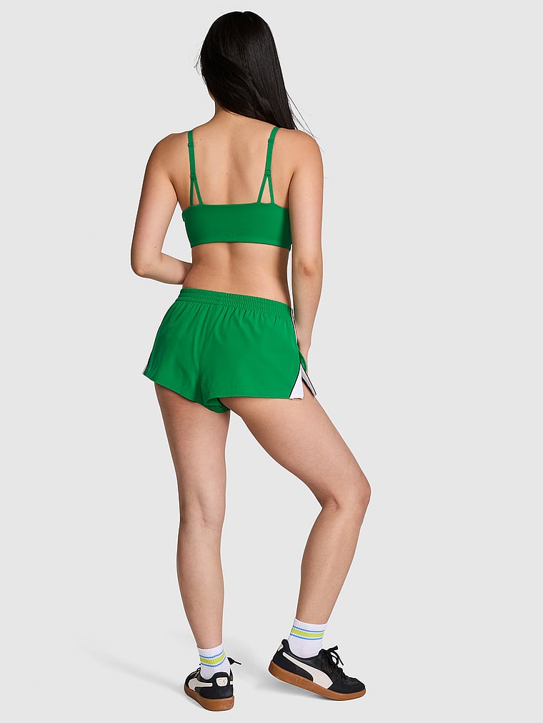 PINK Tech Woven Running Shorts, Verdant Green, onModelBack, 2 of 4 Gloria is 5'9" and wears Small