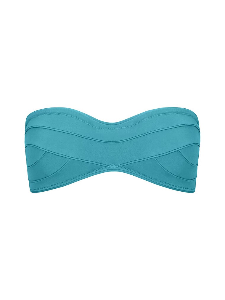 Victoria's Secret, Tropic of C Deco Bikini Top, Cerulean, offModelFront, 3 of 4