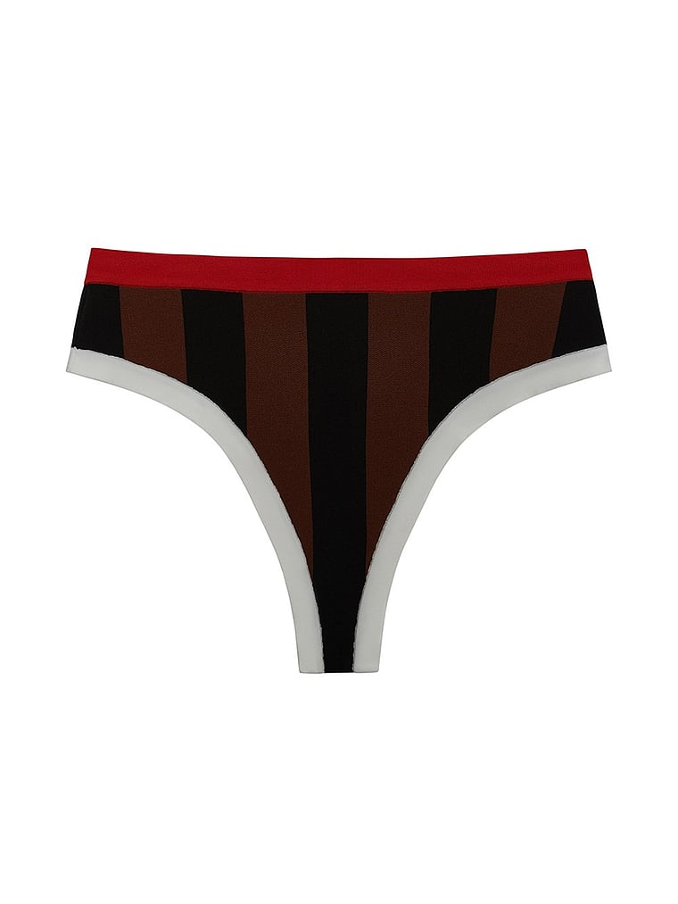 Victoria's Secret, Tropic of C La Plage Bikini Bottom, Brown/Black Stripe, offModelFront, 3 of 5
