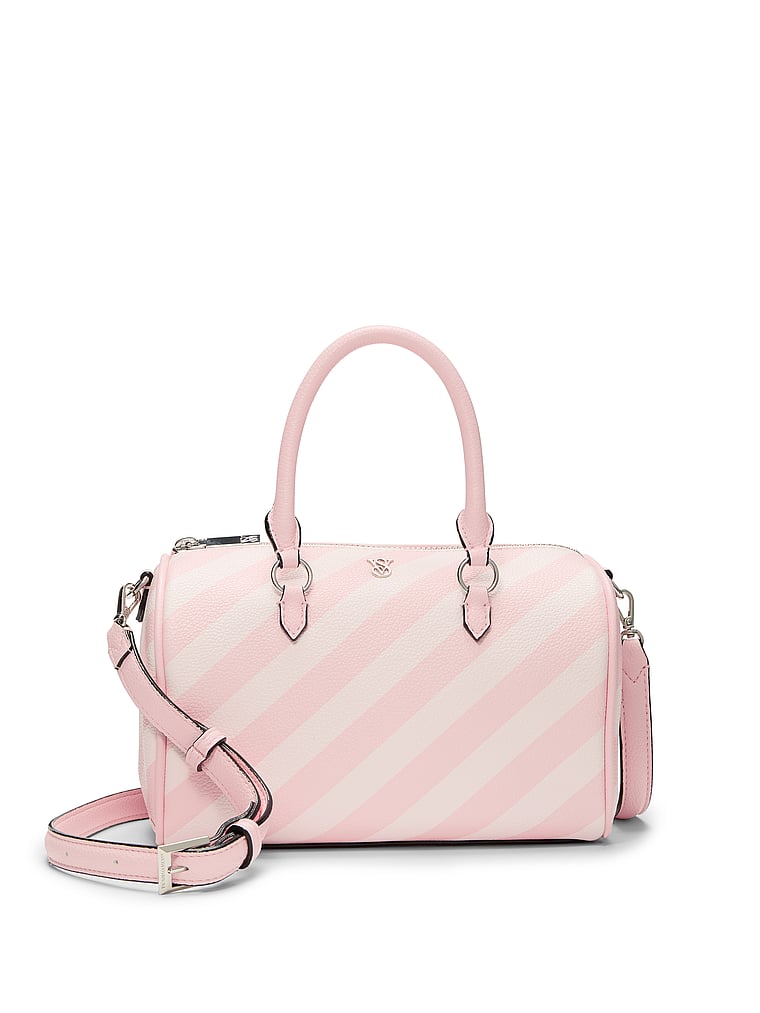 Victoria's Secret, Victoria's Secret Mini Duffle Crossbody Bag, Heritage Stripe, onModelFront, 2 of 4