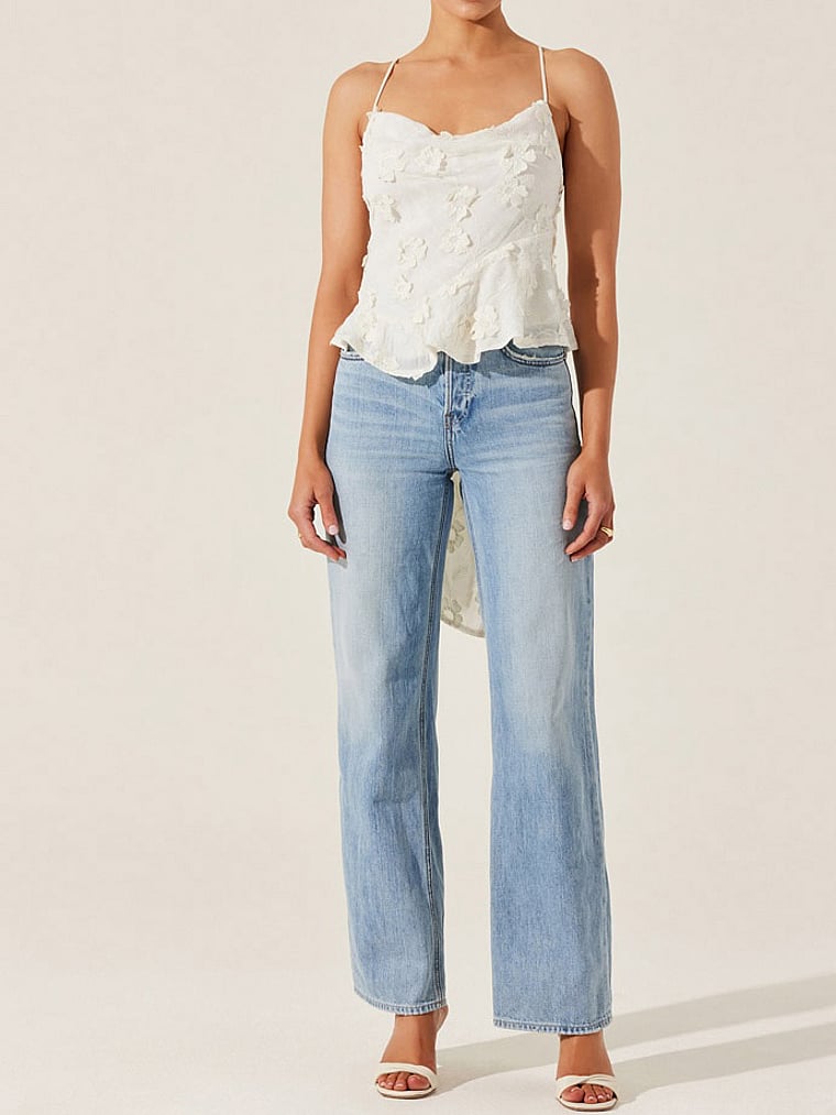 Victoria's Secret, Astr The Label Everli Top, Cream, offModelFront, 3 of 4