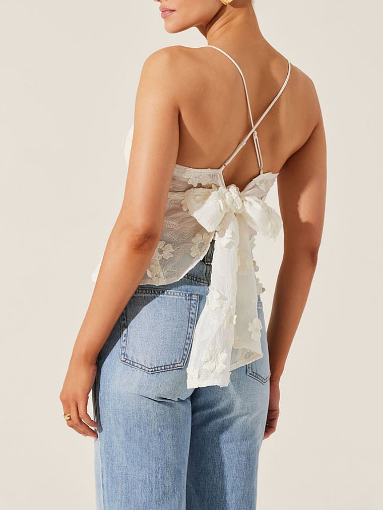 Victoria's Secret, Astr The Label Everli Top, Cream, onModelBack, 2 of 4