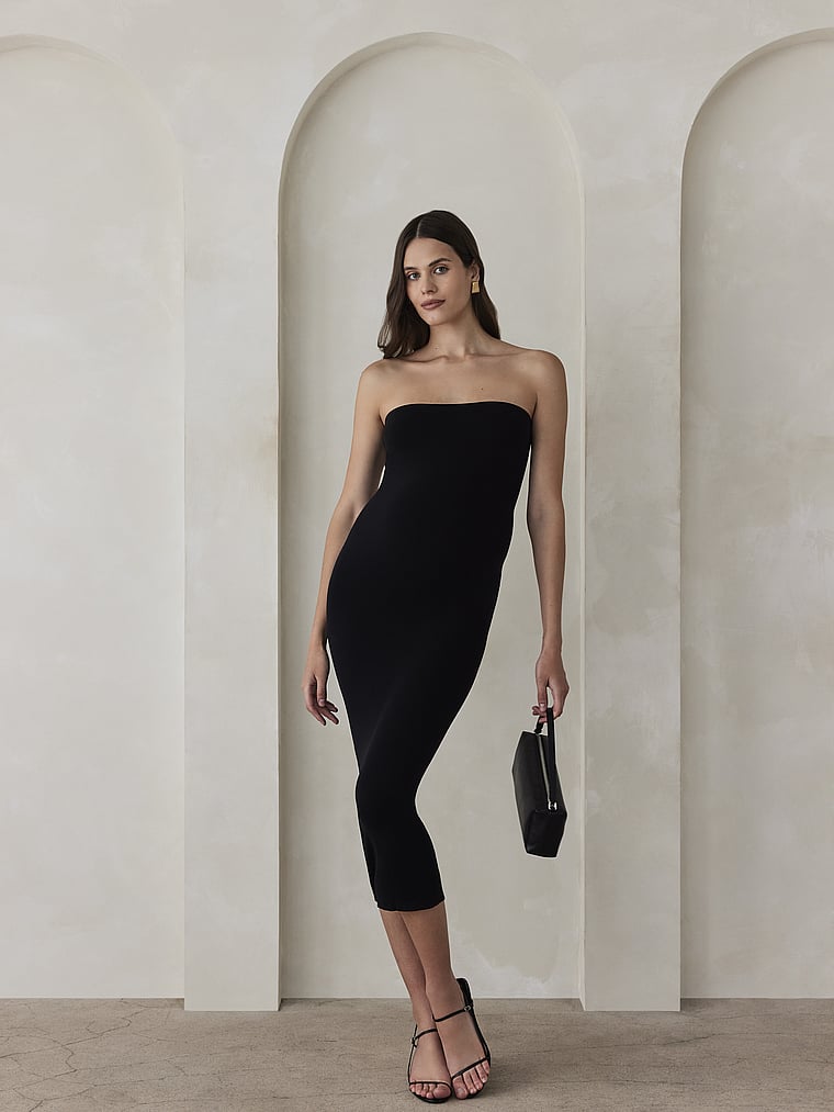 Victoria's Secret, Bumpsuit Seamless Tube Dress, Black, detail, 3 of 3
