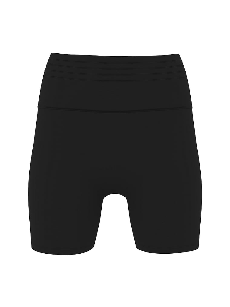 PINK Relay 6” Bike Shorts, Pure Black, offModelFront, 3 of 3