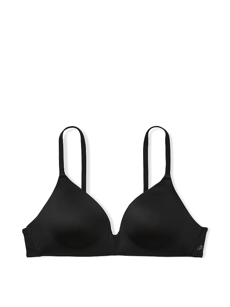 PINK Wear Everywhere Wear Everywhere™ Push-Up Wireless Bra, Black, offModelFront, 3 of 3