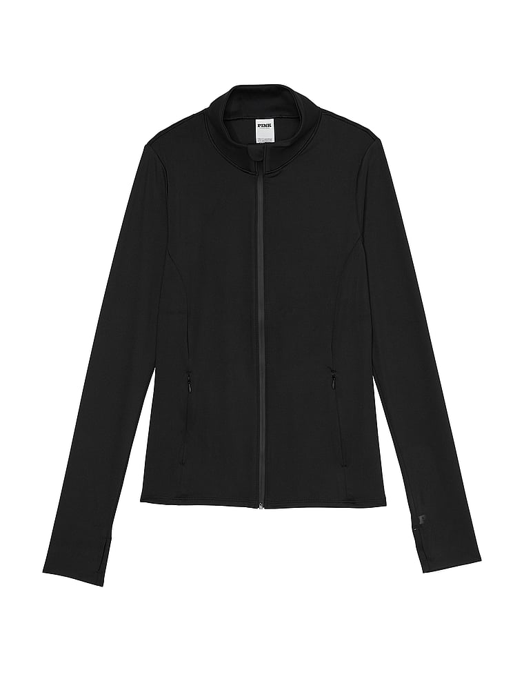 PINK Relay Full-Zip Hoodie, Pure Black, offModelFront, 3 of 3