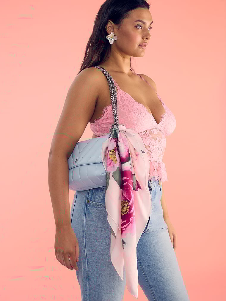 Victoria's Secret, Victoria's Secret Satin Scarf, Bombshell Floral, detail, 1 of 3