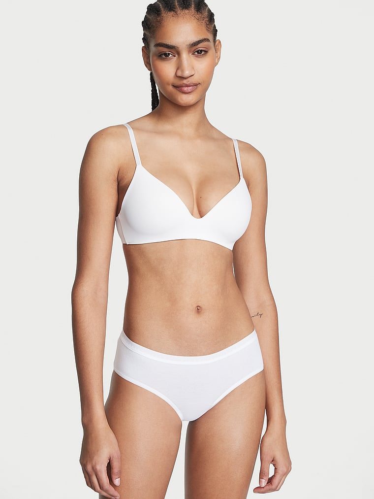 Victoria's Secret, Victoria's Secret Stretch Cotton Hiphugger Panty, VS White, onModelFront, 1 of 3 Anyeline is 5'10" and wears Small
