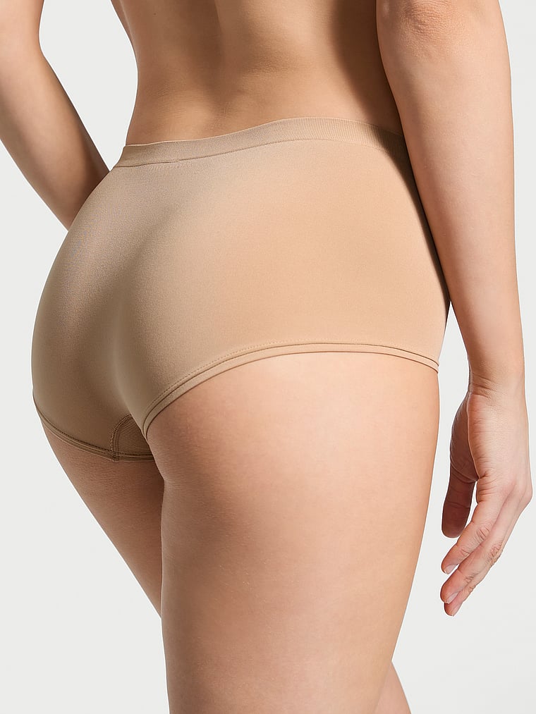 Victoria's Secret, Seamless Seamless Boyshort Panty, Praline, onModelBack, 2 of 4 Lotta is 5'10" and wears Small