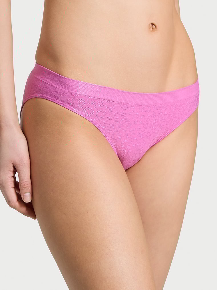 Victoria's Secret, Seamless Seamless Bikini Panty, New Peony, onModelFront, 1 of 3 Lotta is 5'10" and wears Small
