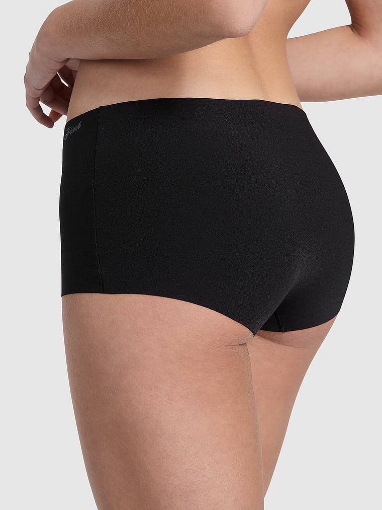 PINK No-Show Boyshort Panty, Pure Black, onModelBack, 2 of 3 Jordan is 5'9" and wears Small