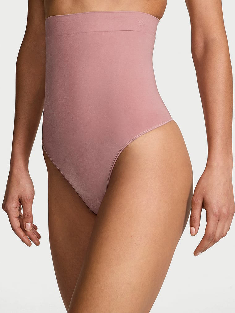 Victoria's Secret, Victoria's Secret Shapewear by Victoria SeamlessShaping™ High-Waist Thong Panty, Nostalgia Rose, onModelFront, 1 of 3