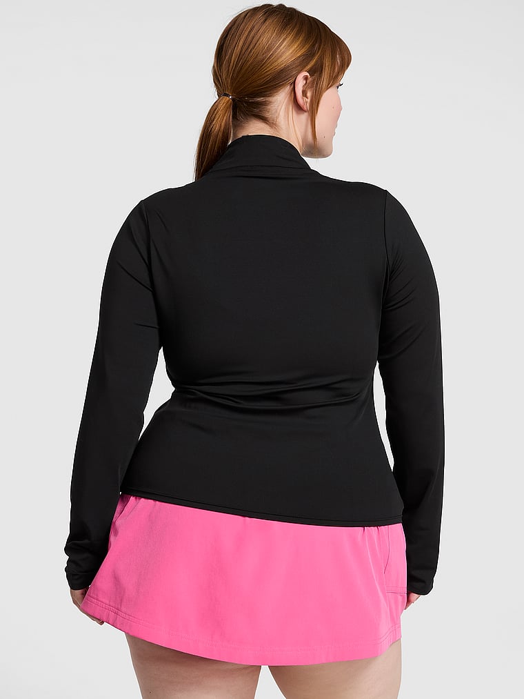 PINK Relay Full-Zip Hoodie, Pure Black, onModelBack, 2 of 3 Lulu is 5'7" and wears Large