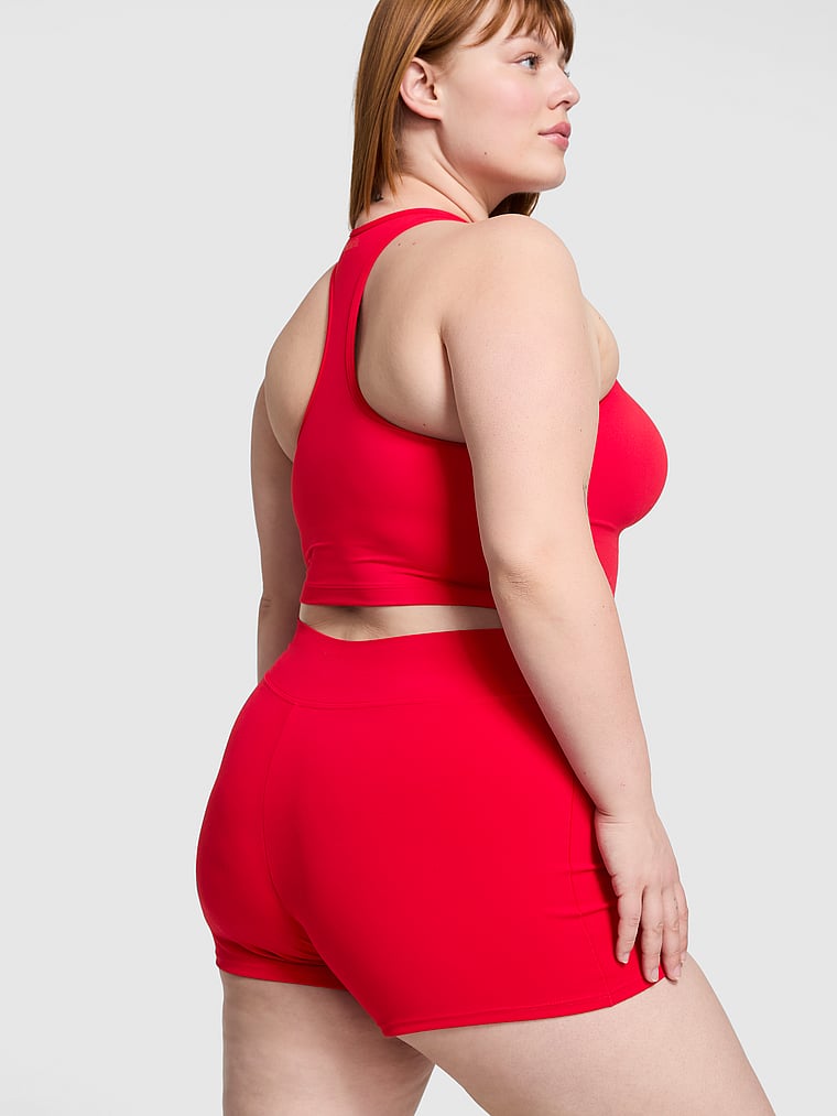 PINK Relay Micro Bike Shorts, Red Pepper, onModelBack, 2 of 4 Lulu is 5'7" and wears Large