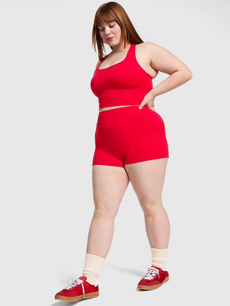 PINK Relay Micro Bike Shorts, Red Pepper, onModelFront, 1 of 4 Lulu is 5'7" and wears Large