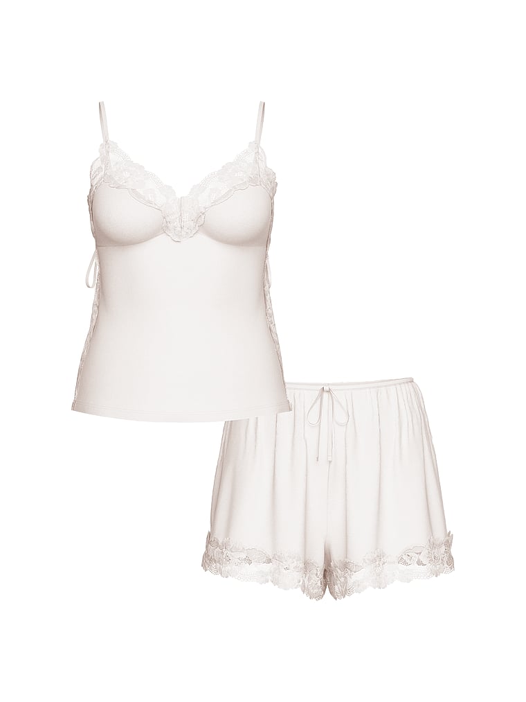 SoSoft™ Modal Ribbed Lace-Trim Cami & Shorts Set