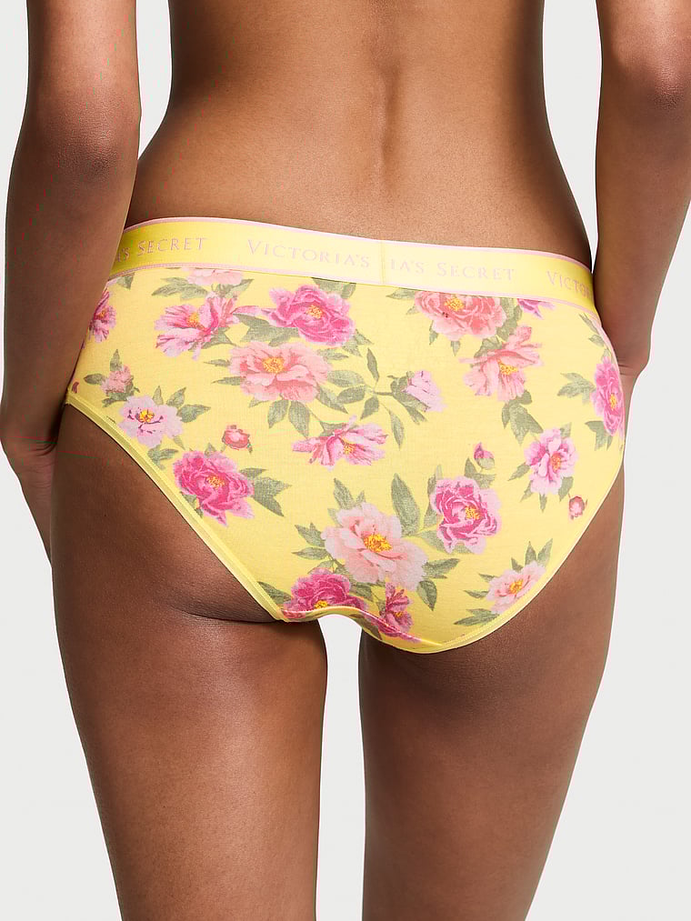 Victoria's Secret, Cotton Logo Cotton Hiphugger Panty, Floral, onModelBack, 2 of 3 Shaanti is 5'9" or 175cm and wears Small