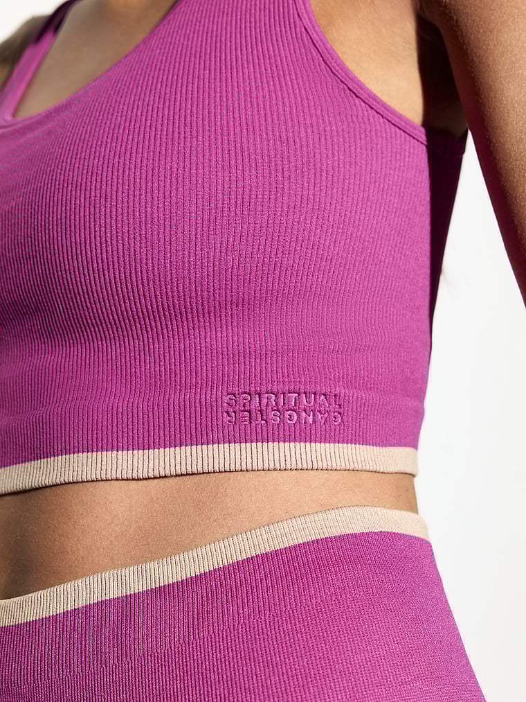 Victoria's Secret, Spiritual Gangster Longline Bra, Love Cactus Flower, offModelFront, 3 of 4