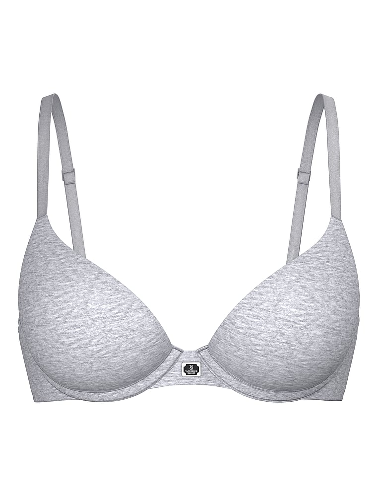 Perfect Shape Cotton Logo Hardware Push-Up Bra