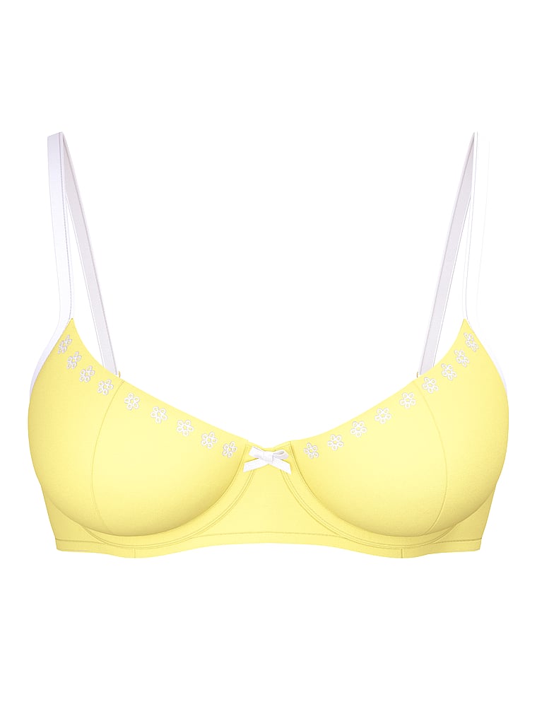 PINK by Frankies Bikinis Buttercup Bikini Top, Popcorn, offModelFront, 3 of 3