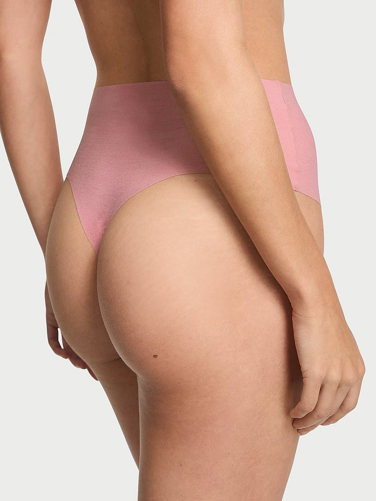 Victoria's Secret, No-Show No-Show High-Waist Thong Panty, Lilac Pink, onModelBack, 2 of 3 Maia is 5'9" and wears Small