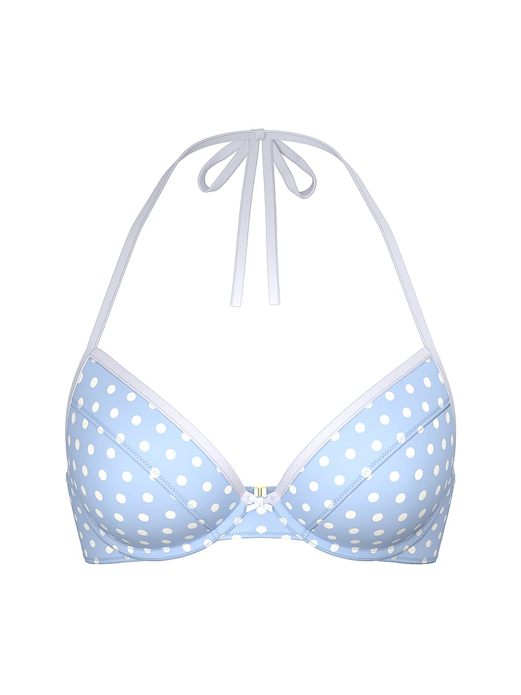 PINK by Frankies Bikinis Addison Push-Up Bikini Top, Dottie, offModelFront, 3 of 3