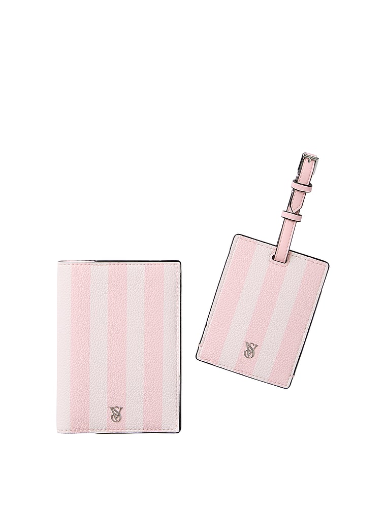 Victoria's Secret, Victoria's Secret Passport Case & Luggage Tag Travel Set, Heritage Stripe, onModelBack, 2 of 4