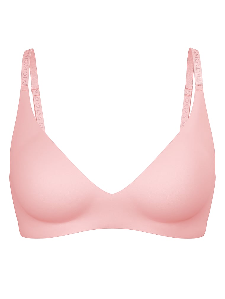 Victoria's Secret, Victoria's Secret Bare Push-Up Wireless Comfort Bra, Pink Lily, offModelFront, 3 of 3