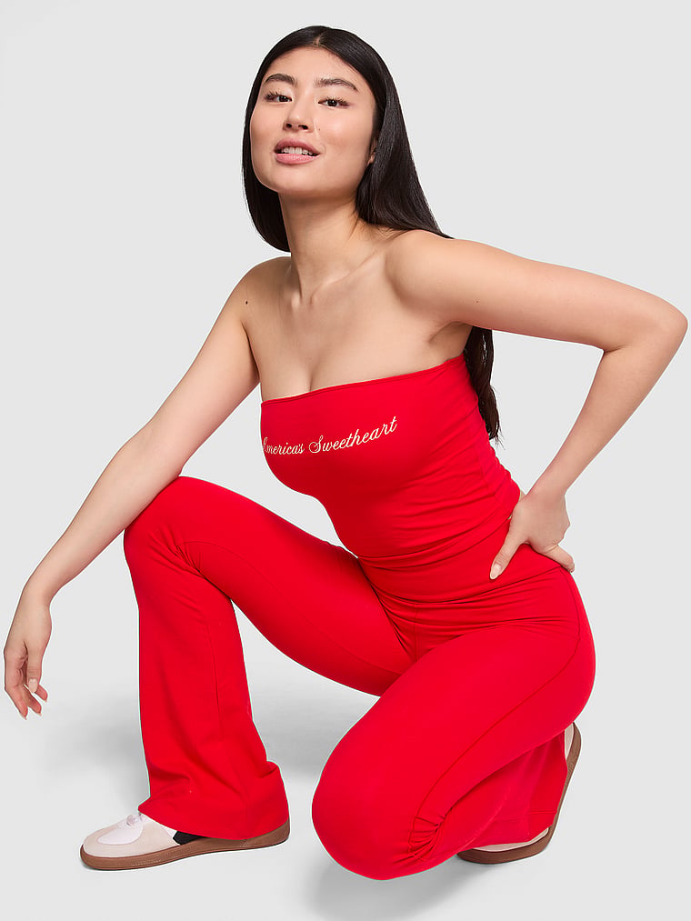 All-Day Cotton Foldover Flare Leggings