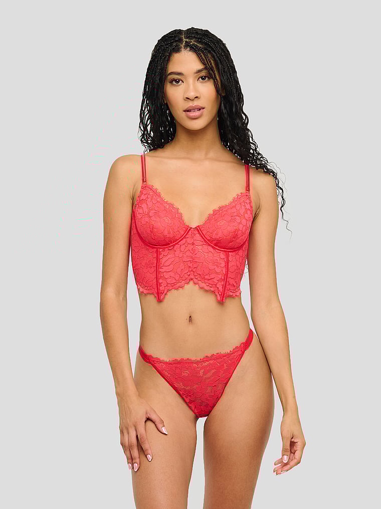 Victoria's Secret, Cosabella Magnolia Longline Underwire Bra, Ibisco, onModelFront, 1 of 3