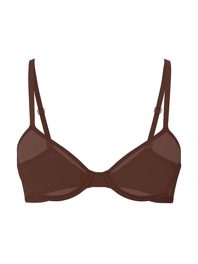 Victoria's Secret, Victoria's Secret Shapewear by Victoria SheerSmoothing™ Unlined Demi Bra, Ganache, offModelFront, 3 of 3
