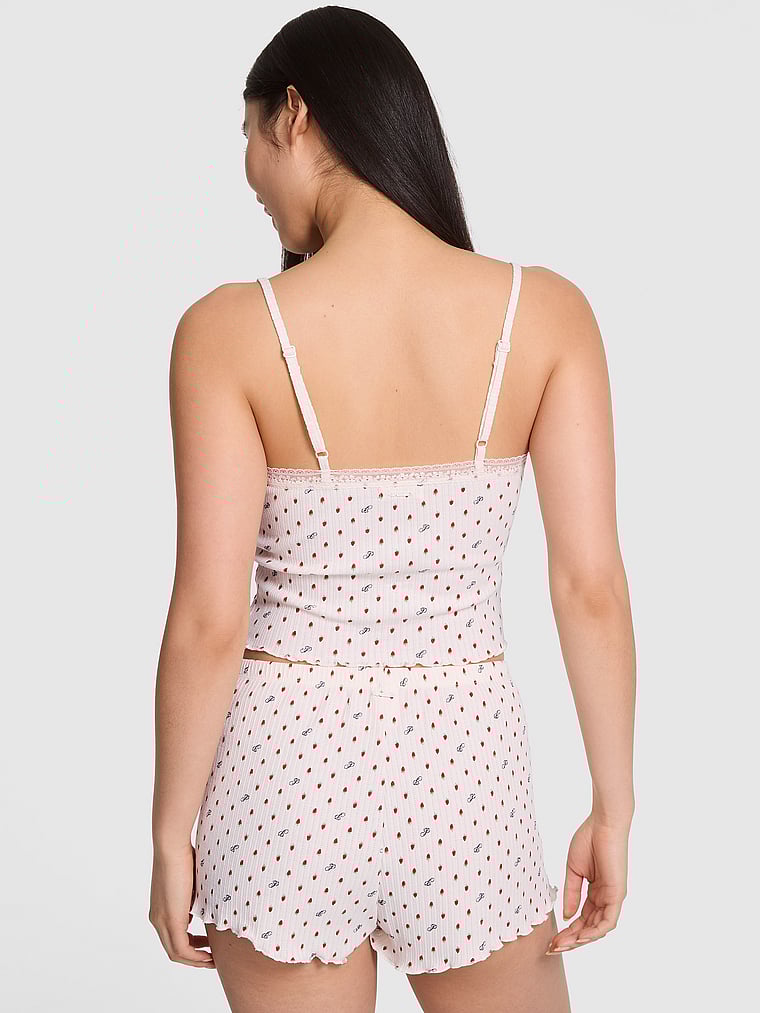 PINK Drop Needle Pointelle Shorts, Print, onModelBack, 2 of 4 Gloria is 5'9" and wears Small