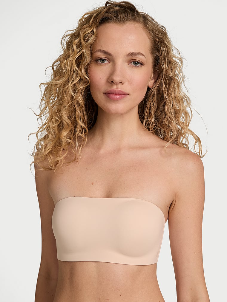 Victoria's Secret, Victoria's Secret Bare Invisible by Victoria's Secret Perfect Comfort Wireless Push-Up Strapless Bra, Marzipan, onModelFront, 1 of 4 Tanya is 5'10" or 178cm and wears 32B or Small