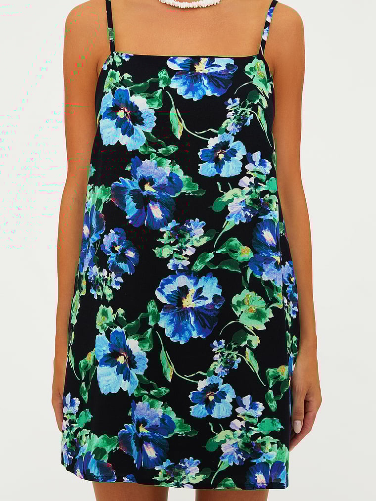 Victoria's Secret, Beach Riot Tayla Dress, Black Pansy, offModelFront, 3 of 4