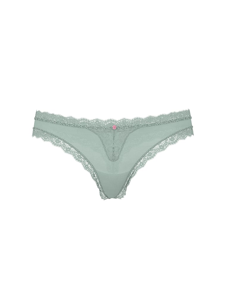 Lace-Trim Thong Panty
