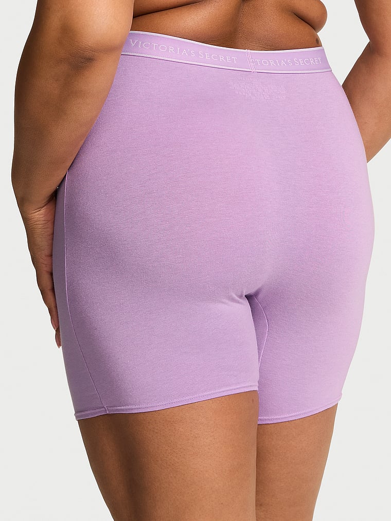 Victoria's Secret, Cotton Logo Cotton High-Waist Boxer Brief, Light Lilac, onModelBack, 2 of 2 Brianna is 5'10" and wears Large